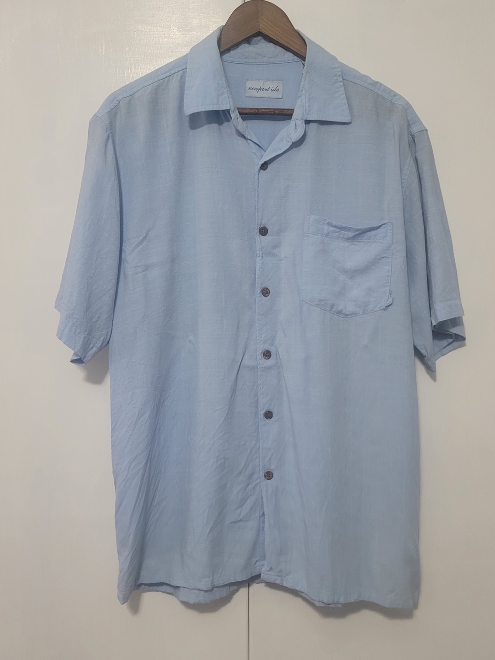 Newport Isle  Light Blue Short Sleeve Button-Down Shirt